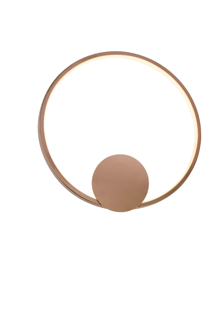 Plafon moderno Adonis redondo pequeno em rose gold para sala de estar, quarto e sala de jantar DCX01275  Lustres Gênesis - o melhore site da Internet para comprar Lustre